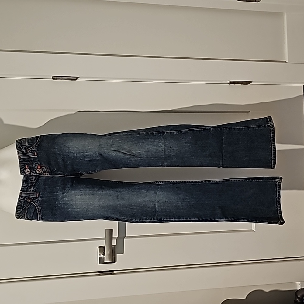 Y2k L.e.i orange contrast stitch jeans